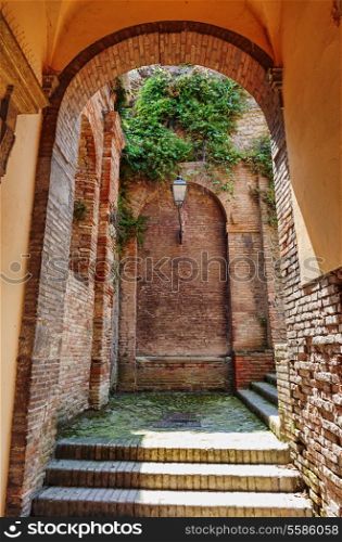 Entrance to the medieval castle in Italy