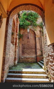 Entrance to the medieval castle in Italy