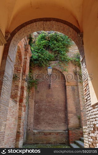 Entrance to the medieval castle in Italy