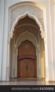 Entrance to the mosque in Sharjah, United Arab Emirates