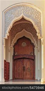 Entrance to the mosque in Sharjah, United Arab Emirates