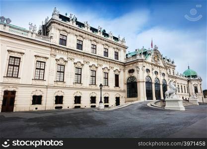Entrance to the palace at upper Belvedere side. Vienna, Austria
