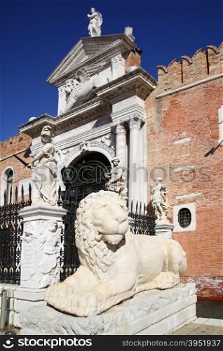 Entrance to the Venetian Arsenal, Venice, Italy