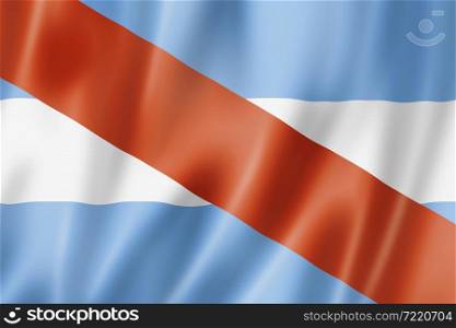 Entre Rios province flag, Argentina waving banner collection. 3D illustration. Entre Rios province flag, Argentina