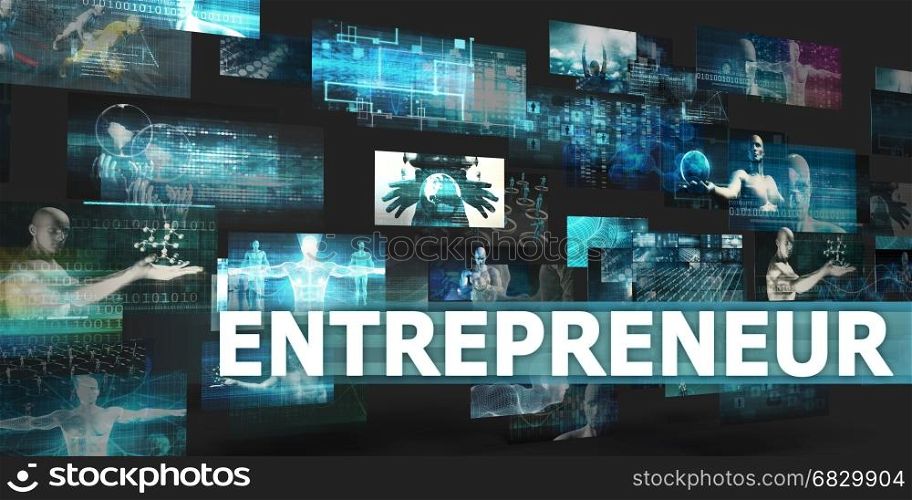 Entrepreneur Presentation Background with Technology Abstract Art. Entrepreneur