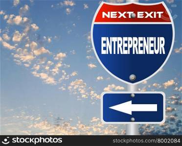 Entrepreneur road sign