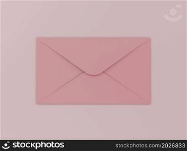 Envelope empty blank paper enclose for letter or card for communication 3D rendering illustration