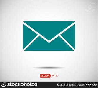Envelope Mail icon Flat design style. Direct message, sms vector illustration