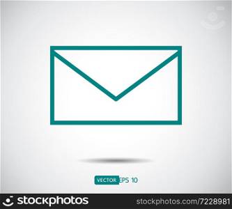 Envelope Mail icon Flat design style. Direct message, sms vector illustration