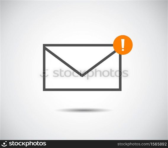 Envelope Mail icon Flat design style, vector illustration