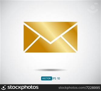 Envelope Mail icon Flat design style, vector illustration.