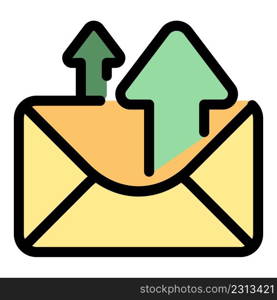 Envelope sending icon. Outline envelope sending vector icon color flat isolated. Envelope sending icon color outline vector