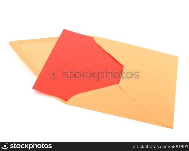 envelope with card isolated on white background