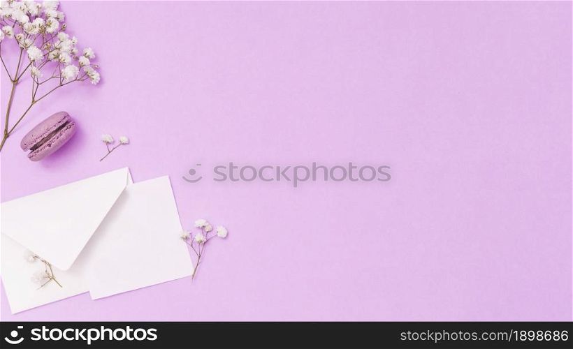 envelope with paper flower branch. Resolution and high quality beautiful photo. envelope with paper flower branch. High quality beautiful photo concept