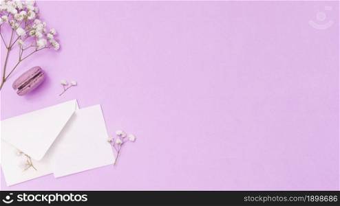 envelope with paper flower branch. Resolution and high quality beautiful photo. envelope with paper flower branch. High quality beautiful photo concept