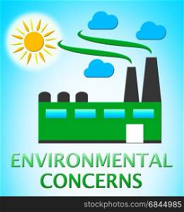 Environment Concerns Factory Represents Nature 3d Illustration