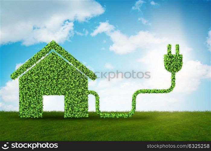 Environmentally friendly housing concept with green house - 3d rendering. Environmentally friendly housing concept with green house - 3d r