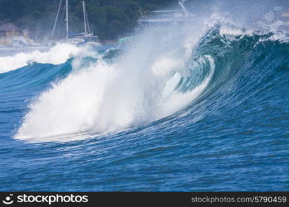 Epic Ocean Blue Wave near Lembongan island,Indonesia.