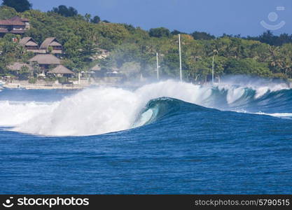 Epic Ocean Blue Wave near Lembongan island,Indonesia.