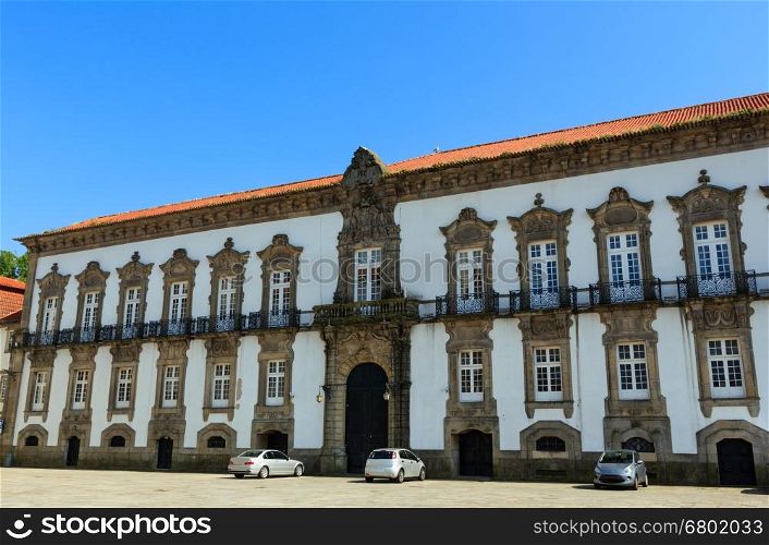 Episcopal Palace (former residence of bishops of Porto), Portugal. Built in 12th or 13th century, rebuilding in 18th century by architect Nicolau Nasoni.