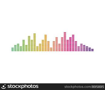 equaizer and sound effect ilustration logo vector icon template