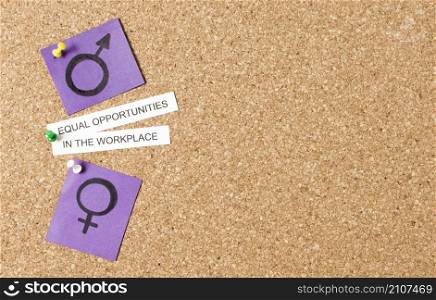 equal pay rights workplace gender symbols copy space