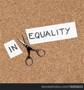 equality inequality concept flat lay