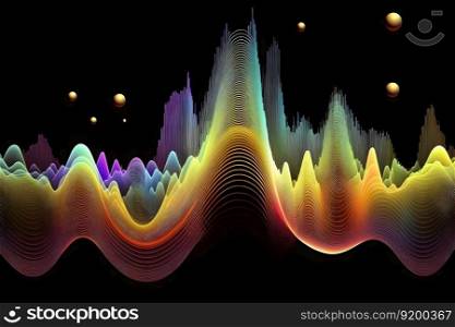 equalizer sound-wave rainbow background. Neural network AI generated art. equalizer sound-wave rainbow background. Neural network AI generated