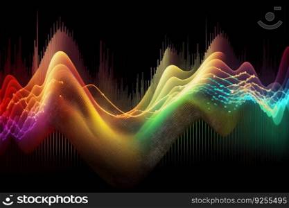 equalizer sound-wave rainbow background. Neural network AI generated art. equalizer sound-wave rainbow background. Neural network AI generated