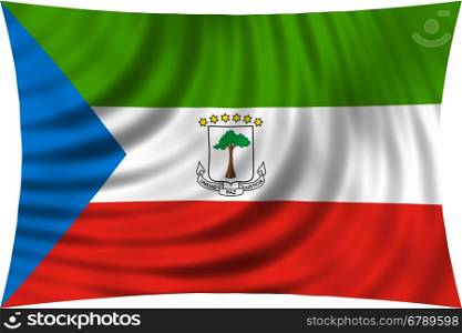 Equatorial Guinean national official flag. African patriotic symbol, banner, element, background. Correct colors. Flag of Equatorial Guinea waving, isolated on white, 3d illustration