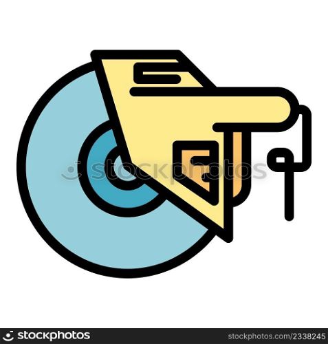 Equipment grinding machine icon. Outline equipment grinding machine vector icon color flat isolated. Equipment grinding machine icon color outline vector