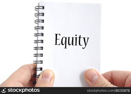 Equity text concept isolated over white background