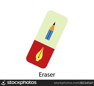Eraser icon. Flat color design.