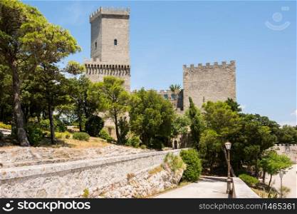 Erice, Sicily, Italy. Castello Pepoli, medieval and norman castle