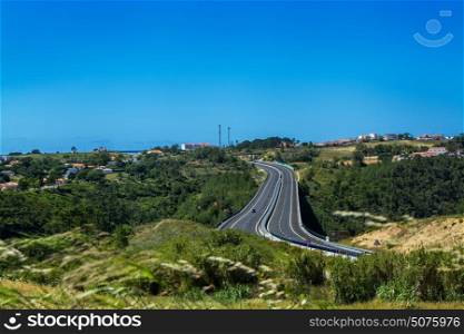 Ericeira Portugal. 19 May 2017.View of the highway to Ericeira Village.Ericeira, Portugal. photography by Ricardo Rocha.