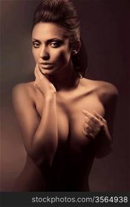 erotic brunette nude woman