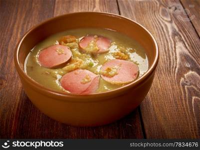 Erwtensoep pea soup - Traditional german cuisine dish