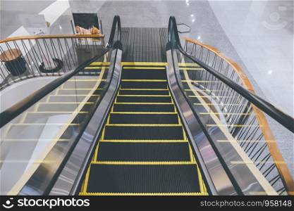 Escalator in the supermarket