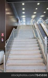 escalators at the airport of Barcelona