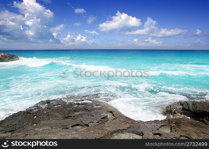 escalo es calo Formentera north rocky coast aqua sea Balearic islands