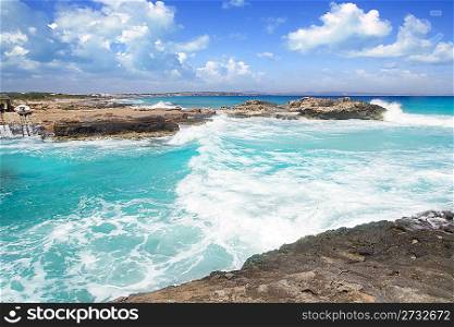 escalo es calo Formentera north rocky coast aqua sea Balearic islands