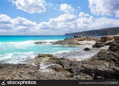 escalo es calo Formentera north rocky coast aqua sea Balearic islands