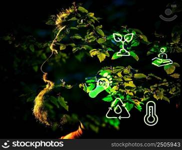 esg symbol on green forest background Environmental Social Governance
