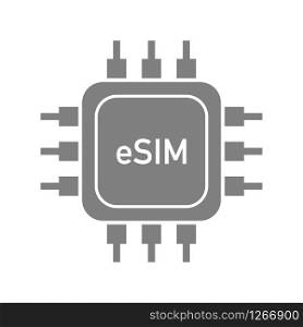esim embedded sim card modern technology vector illustration