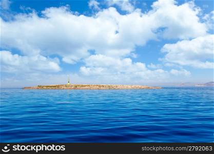 Espalmador in Formentera island with Gastabi lighthouse and Ibiza in background