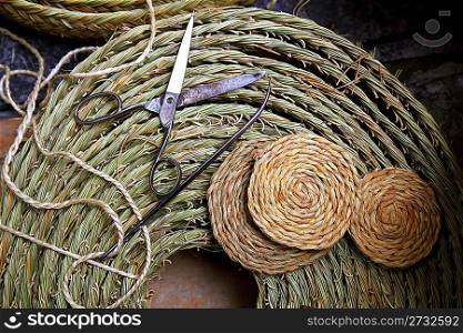 esparto weaver crafts tools scissor needle reed grass enea traditional Spain