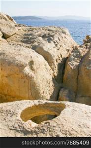 Especially Sardinian granite in the form of hole