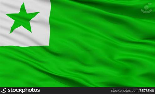 Esperanto Flag, Closeup View. Esperanto Flag Closeup