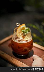 Espresso tonic ,refreshment summer drink with soda.
. Espresso tonic ,refreshment summer drink