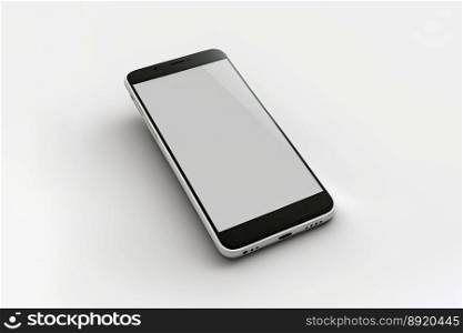 Essential device for every day. Mobile with blank screen to put text on a white background. Generative AI